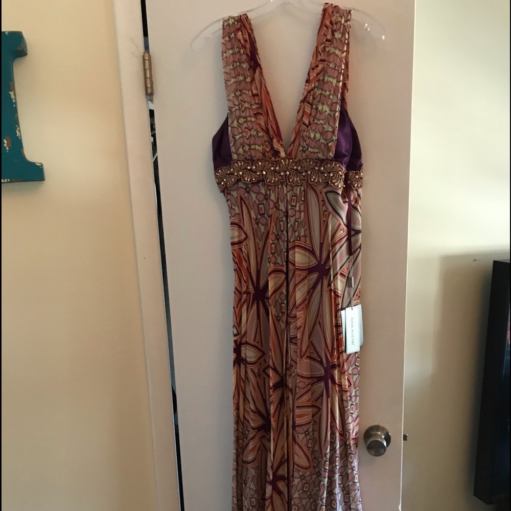Full length gorgeous multi colored dress